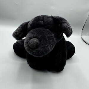 Vintage Black Labrador Puppy Dog Plush 12" Stuffed Animal NO TAGS